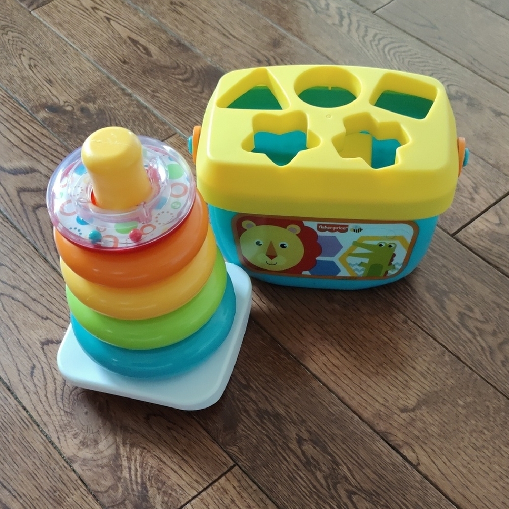 Fisher-Price Colorful Shape Sorter and Stacking Toy Set
